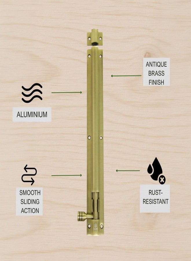 Atom 12 inch Aluminium Tower Bolt | Antique Finish | Home and Offices Doors and Windows Tower Bolt, TB001, Pack of 2 - Image 4